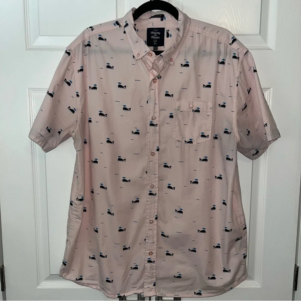 Artistry in Motion Pink/Black Men's Slim Tall Fit Whales Cape Cod Size XL